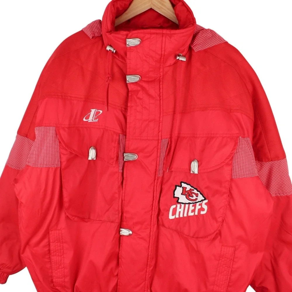 Vintage Kansas City Chiefs Puffer Jacket Pro Line Logo Athletic‎ Red Size XL NFL